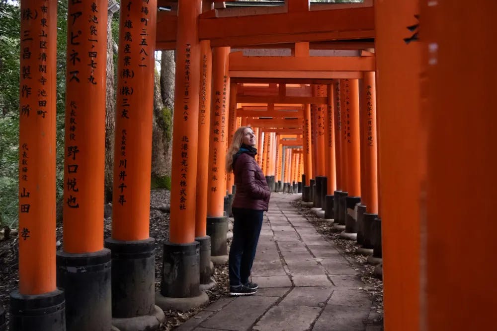 Tausende Tori zieren die Wege des Fushimi Inari-Taisha-Schreins.
