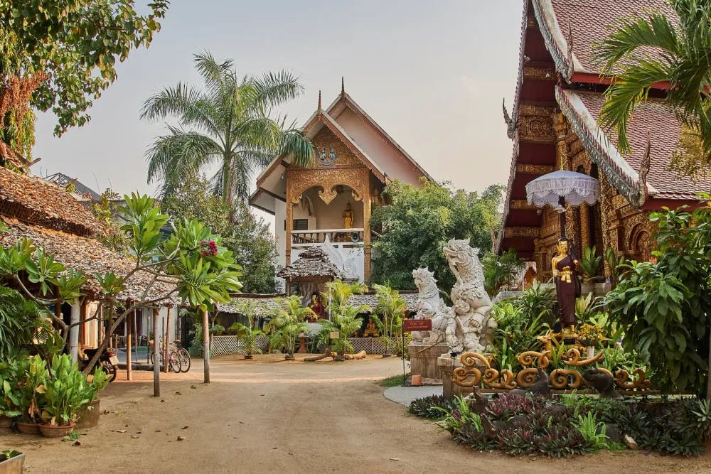 In Nordthailand gibt es wunderschöne Tempel. Wie diesen hier in Chiang Mai